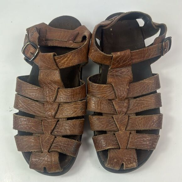 Mephisto Sam Brown Leather Men's Sandals - Picture 10 of 15